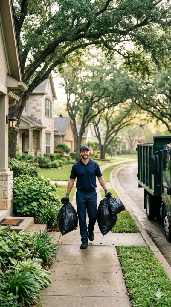Doorstep garbage pickup in Shady Hollow